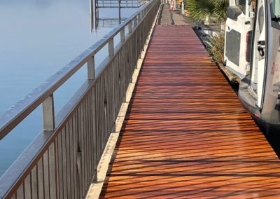 Rifacimento lungolago Morcote in legno di ipe